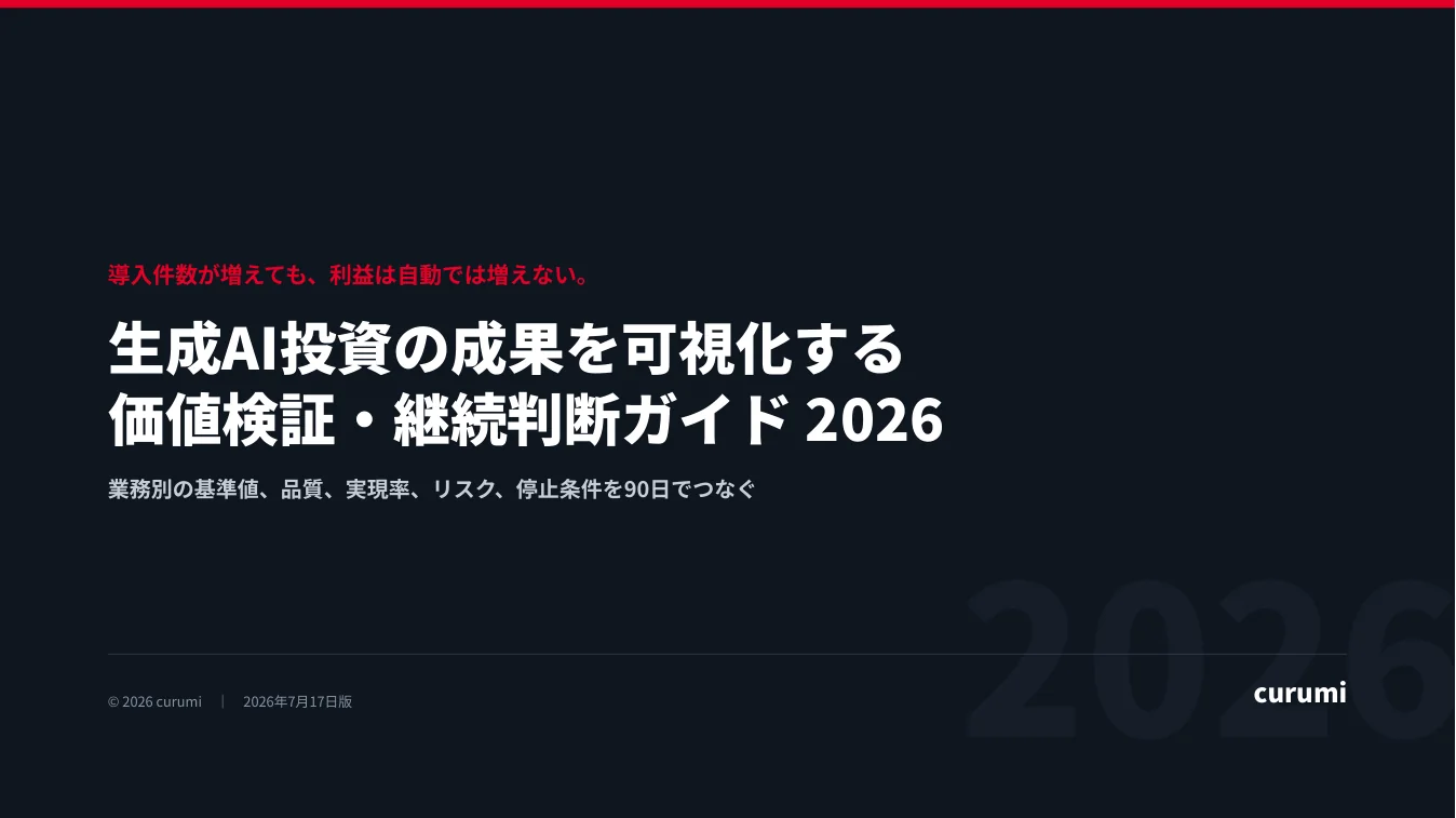 生成AI投資の成果を可視化する 価値検証・継続判断ガイド 2026の表紙